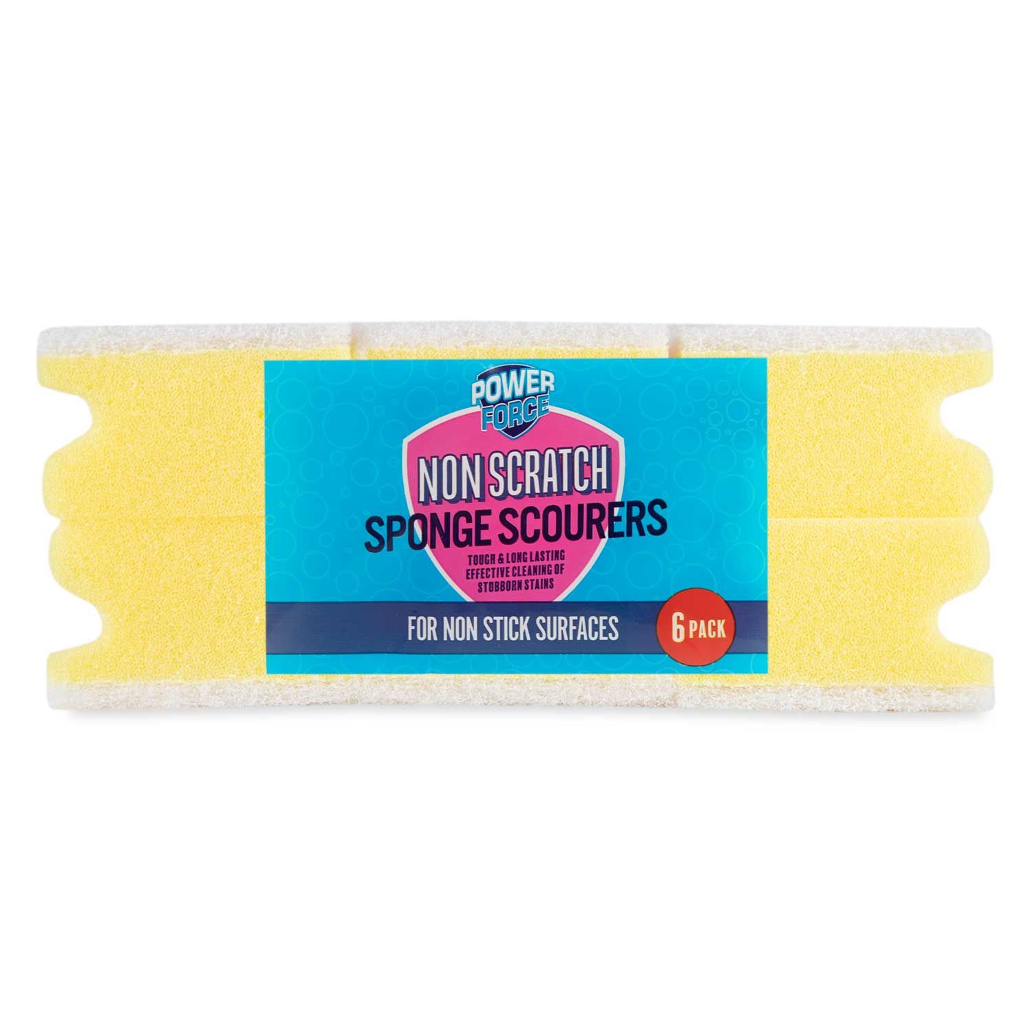 Non Scratch Sponge Scourers 6 Pack Powerforce